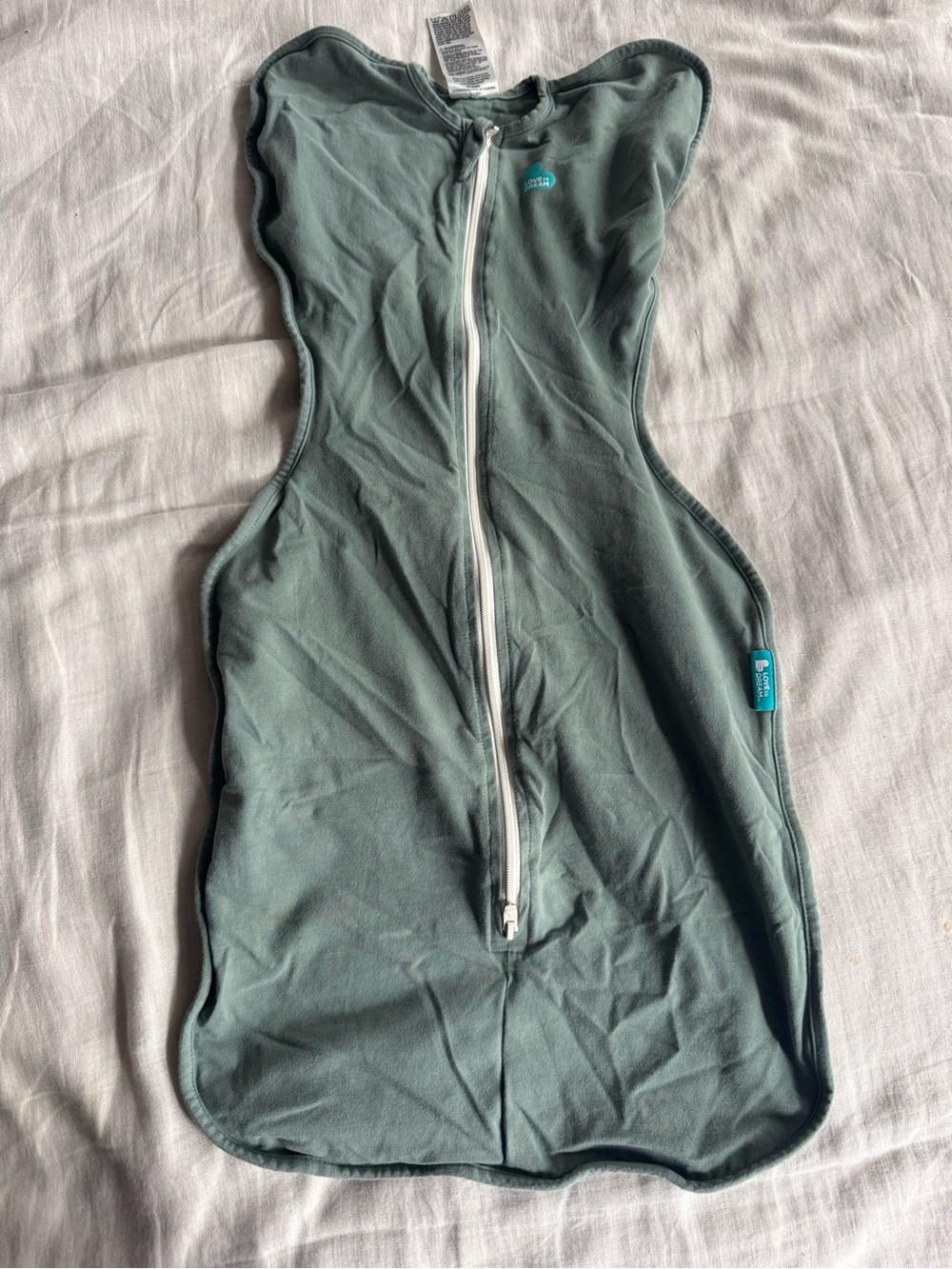 Love to Dream Arms Up Swaddle- Kids Pajama Sleep Sack in Sage Green